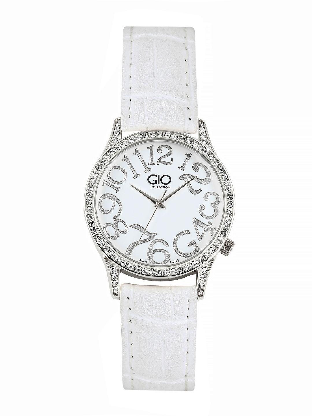 gio collection women white dial watch g0030-01