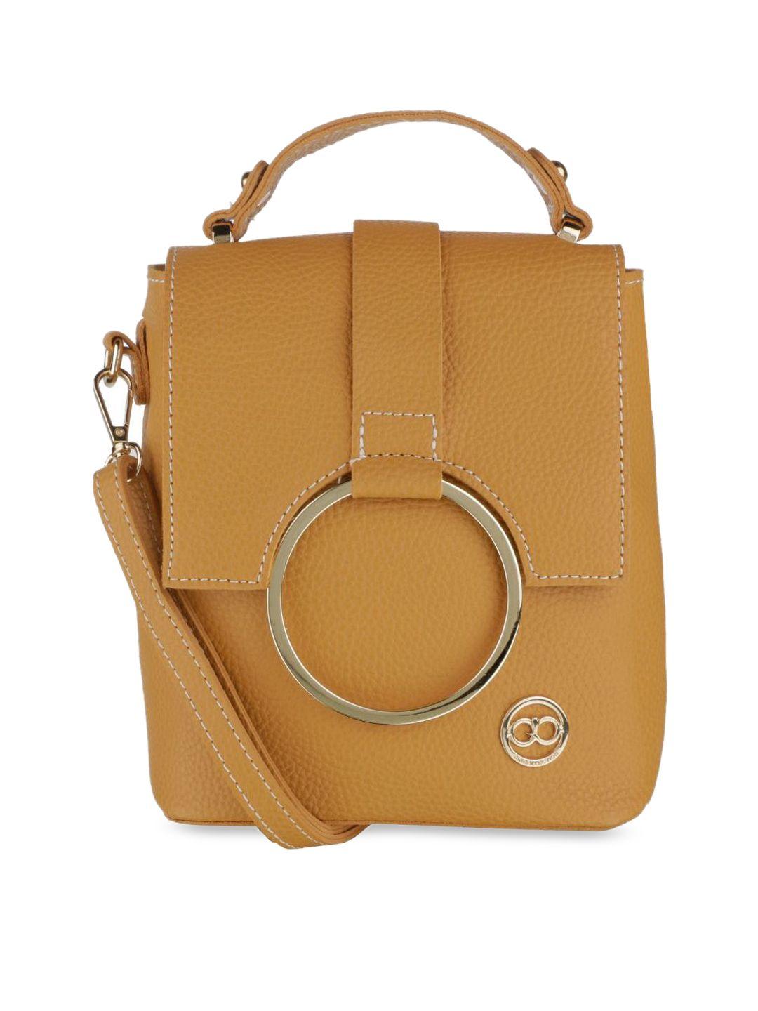 gio collection women yellow solid satchel