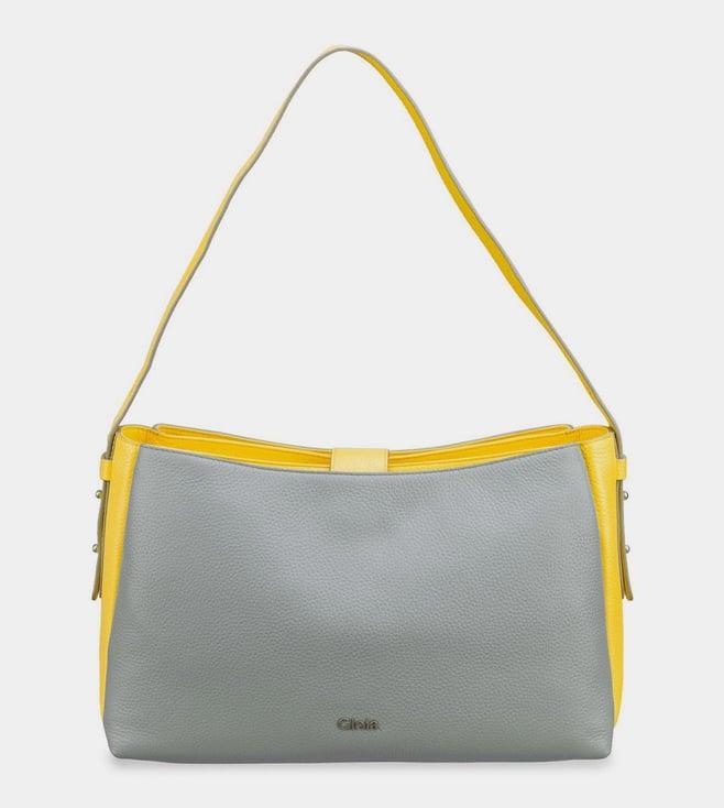 gioia grey casuale large yellow shoulder bag