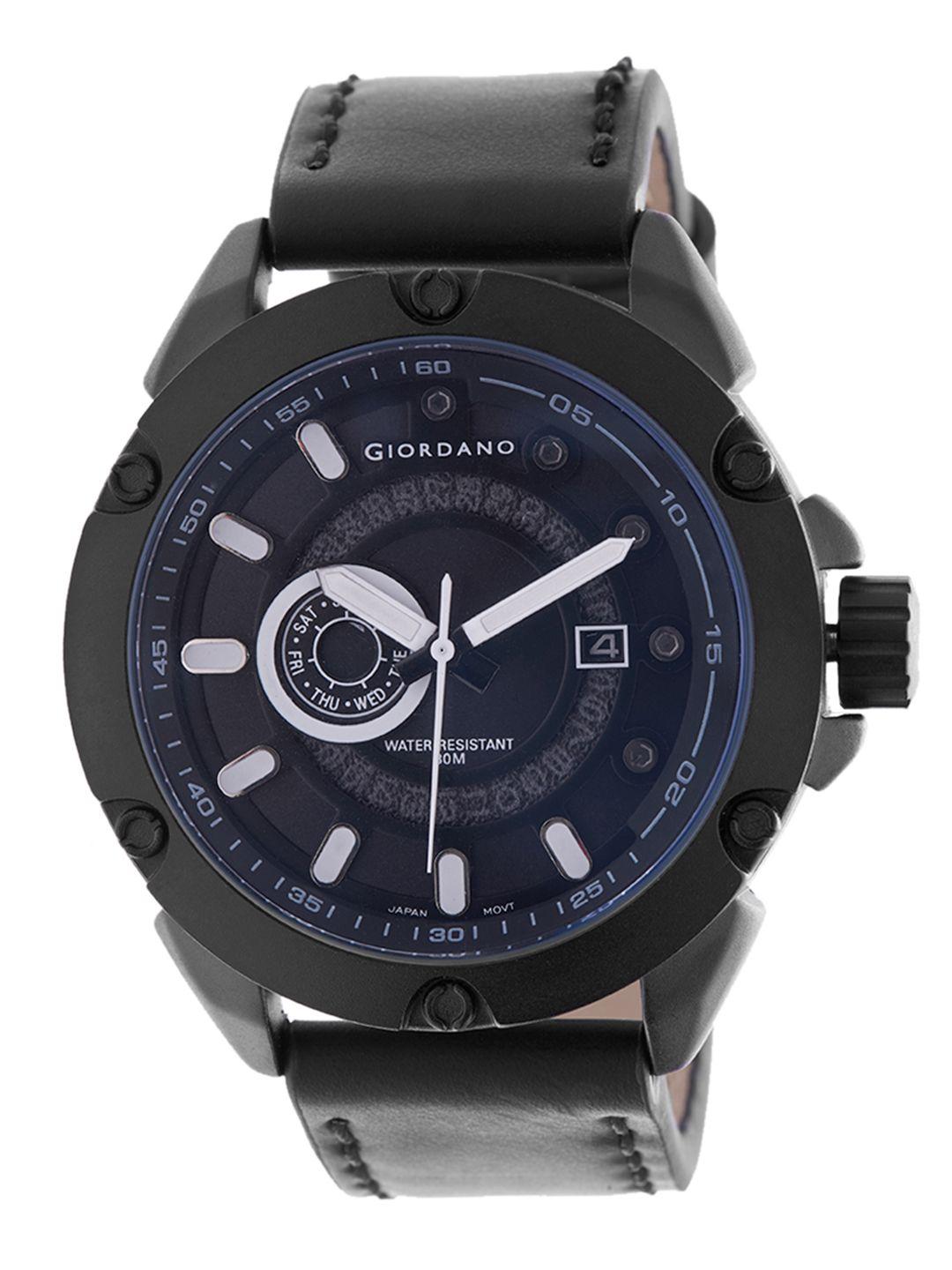 giordano men black analogue watch c1207-03