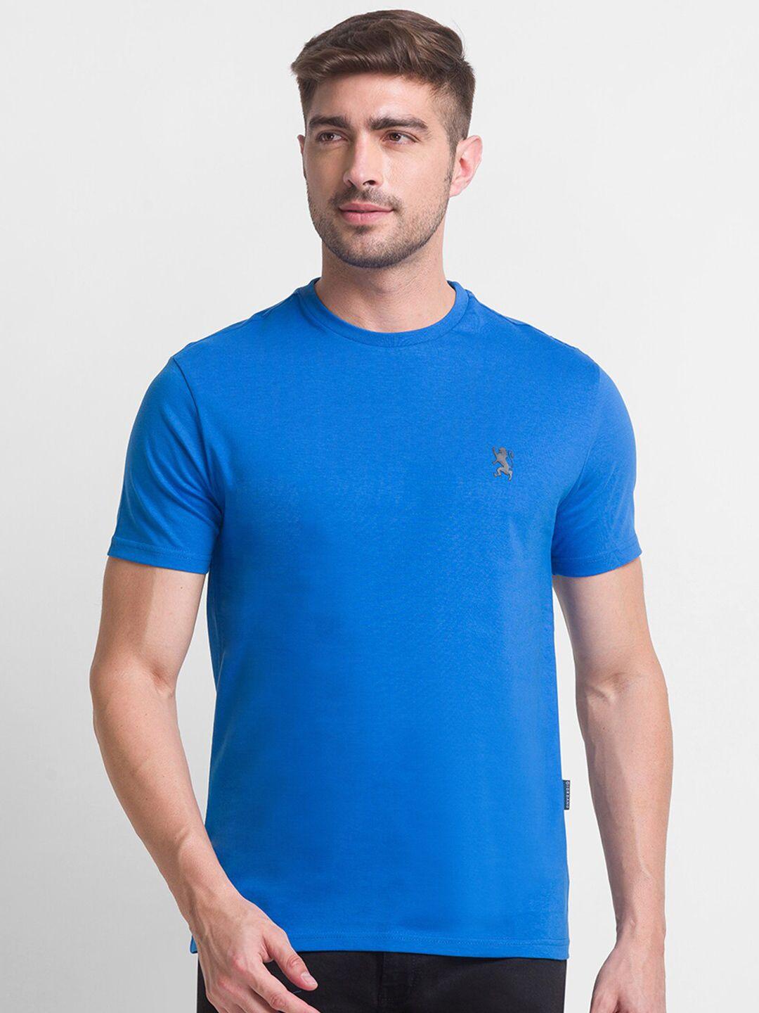 giordano men blue slim fit t-shirt