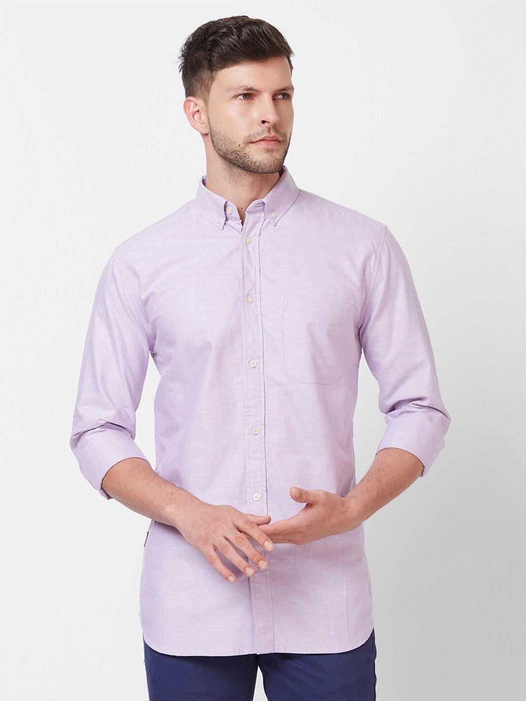giordano men purple slim fit opaque casual shirt
