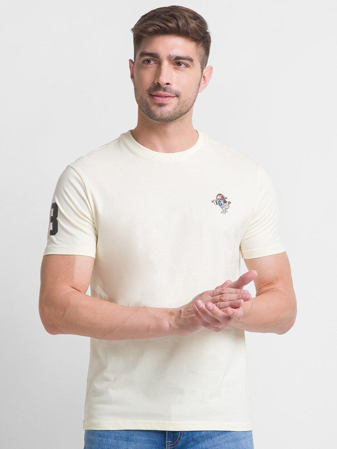 giordano men yellow slim fit t-shirt