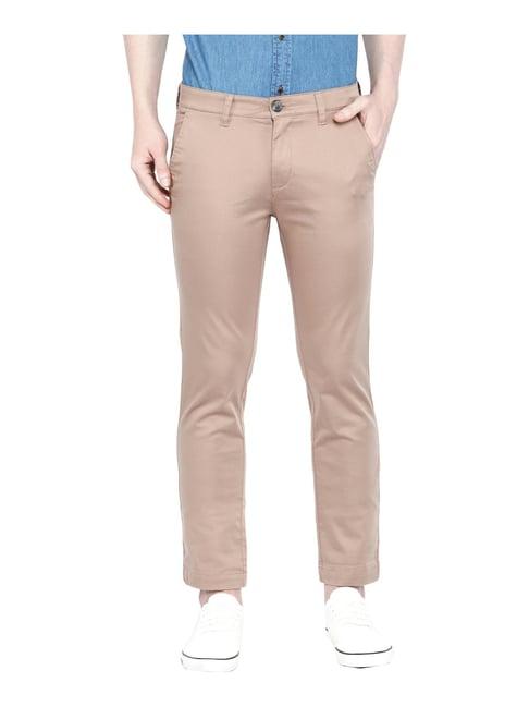 giordano beige cotton regular fit chinos