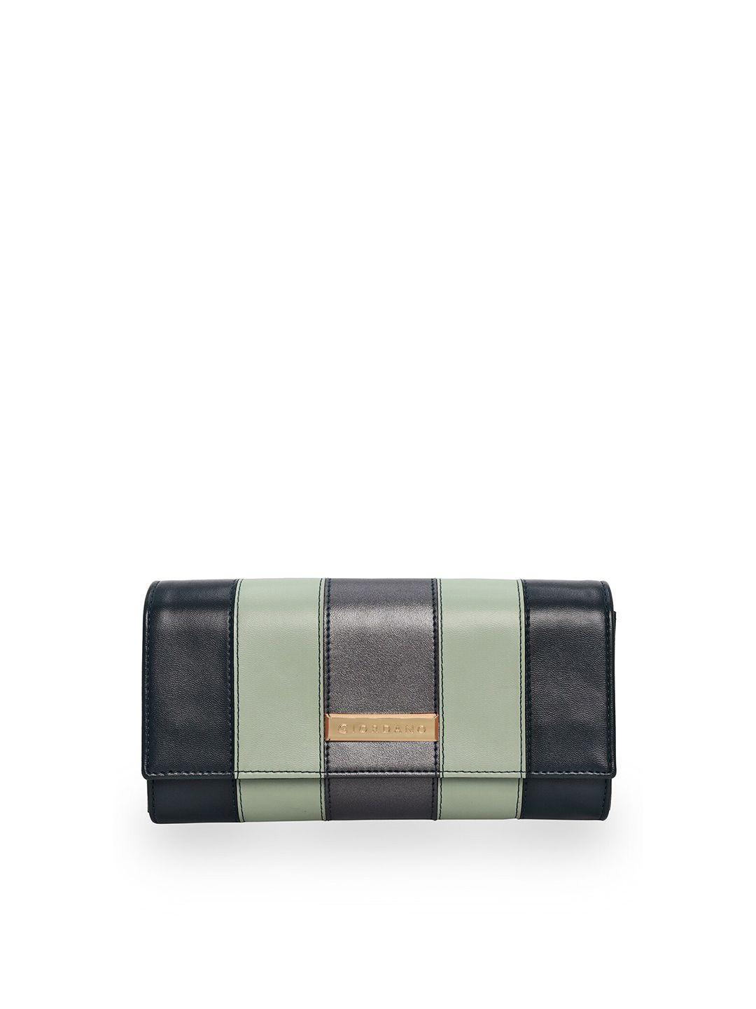giordano black & sea green colourblocked purse clutch