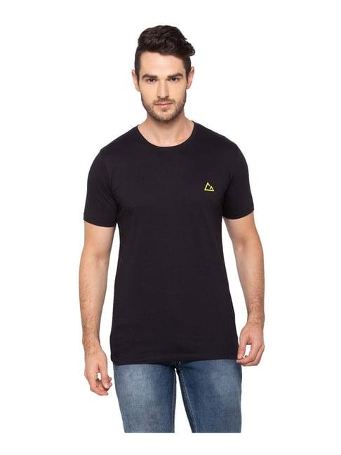 giordano black cotton comfort fit t-shirt