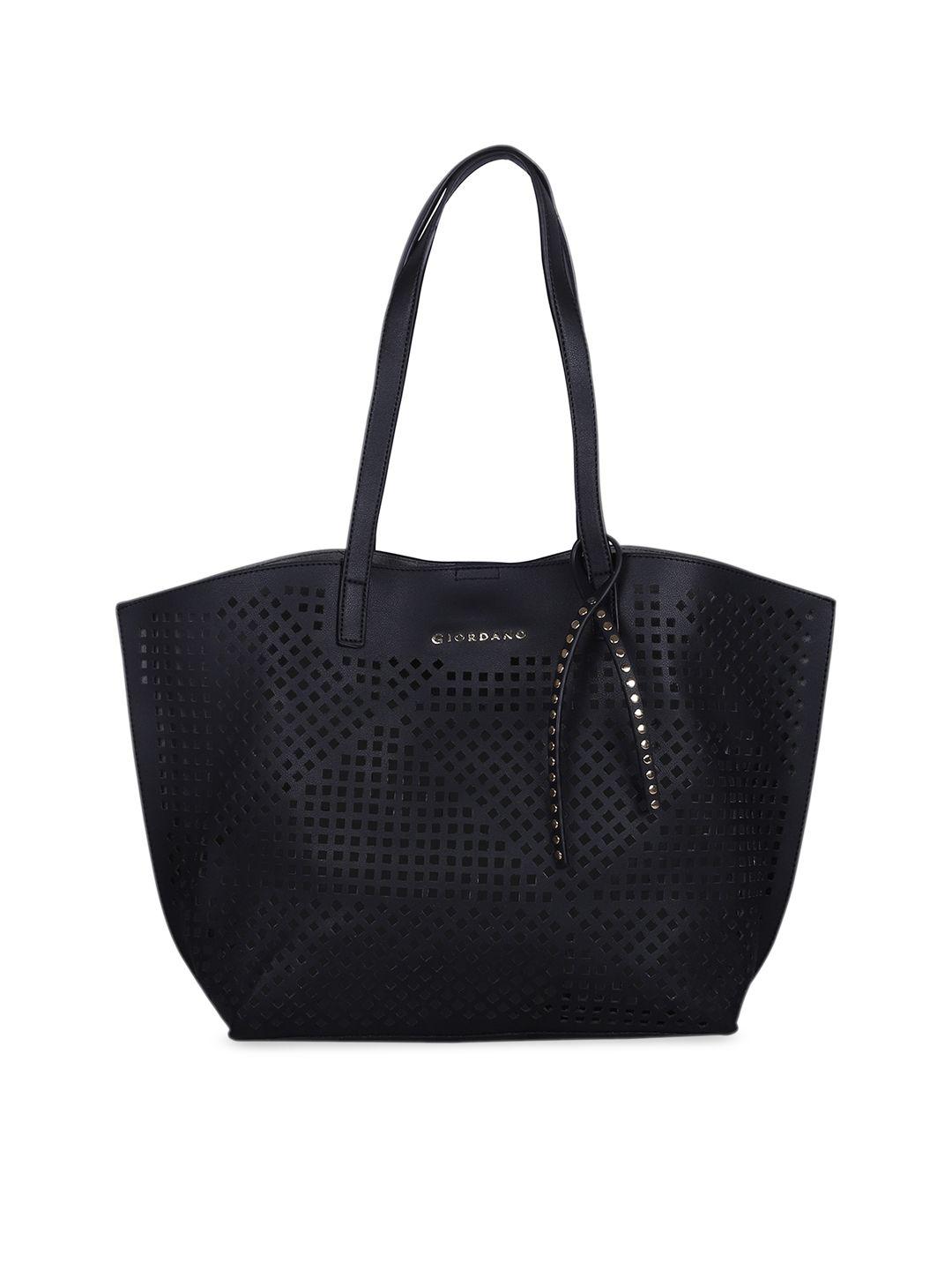 giordano black cut work tote bag