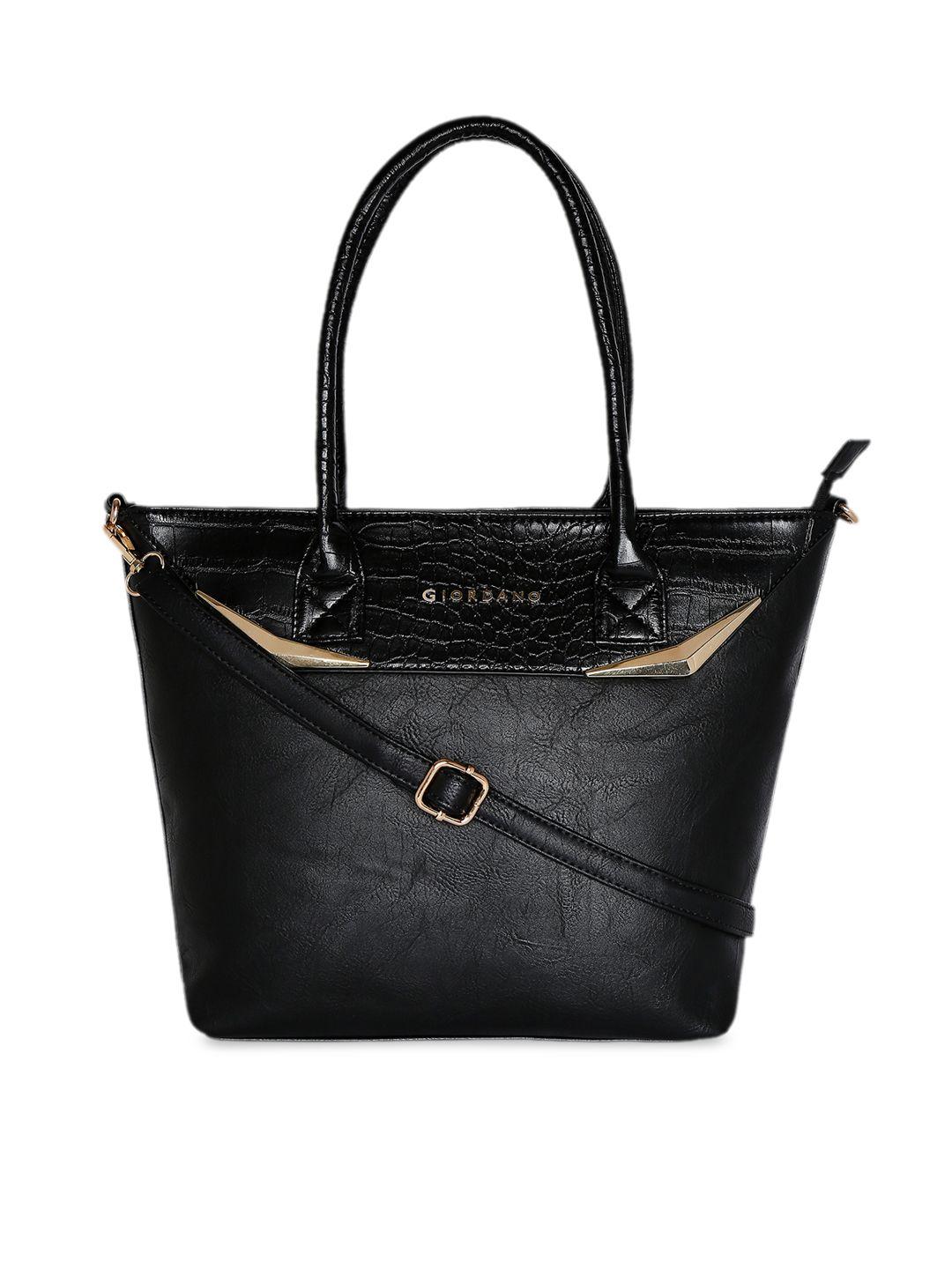 giordano black textured shoulder bag