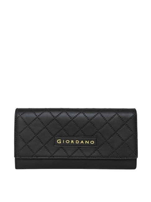 giordano black textured wallet for women