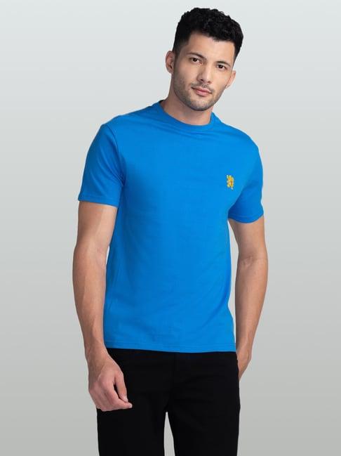 giordano blue slim fit crew t-shirt