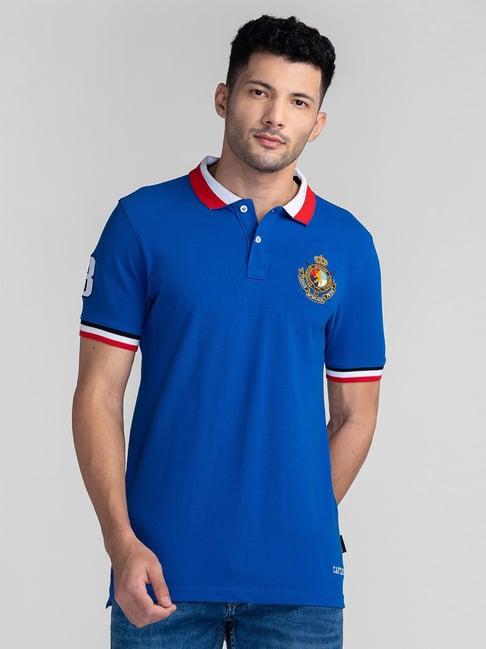 giordano blue slim fit polo t-shirt