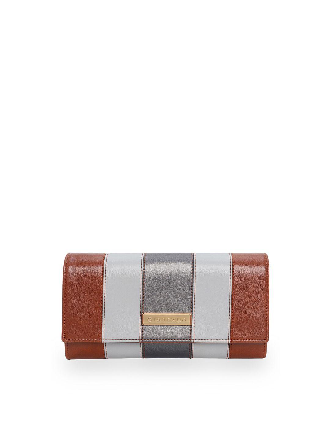 giordano brown & grey colourblocked purse clutch