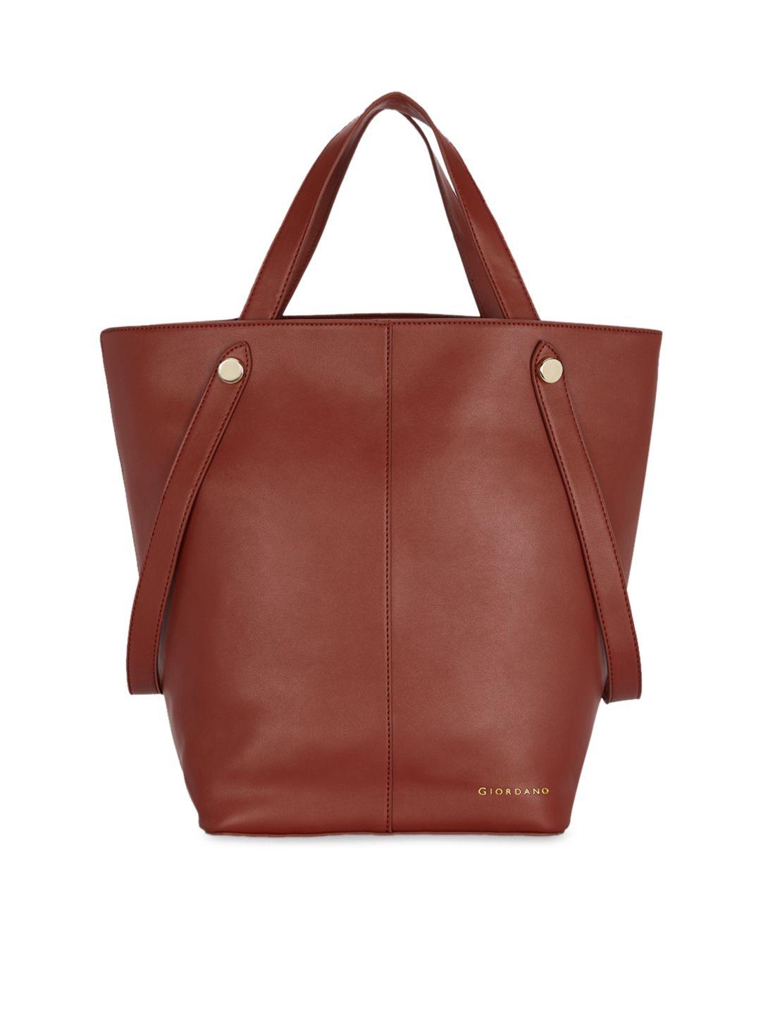 giordano brown solid tote bag