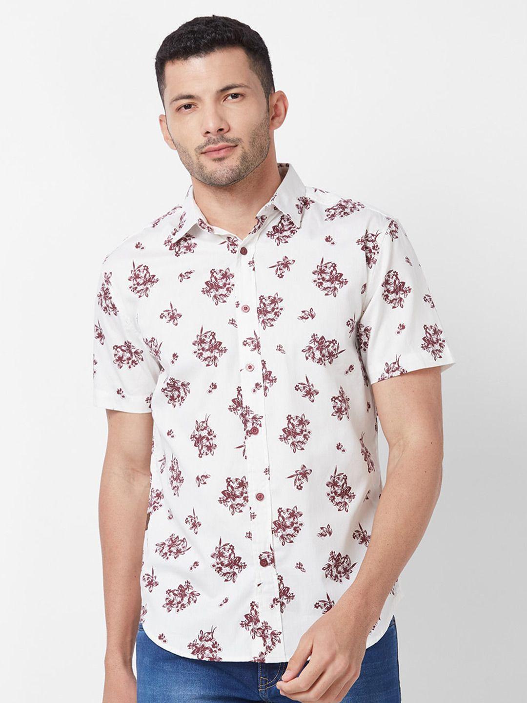 giordano floral printed slim fit pure cotton casual shirt
