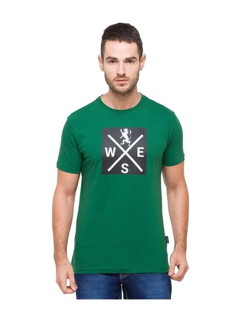 giordano green cotton round neck t-shirt