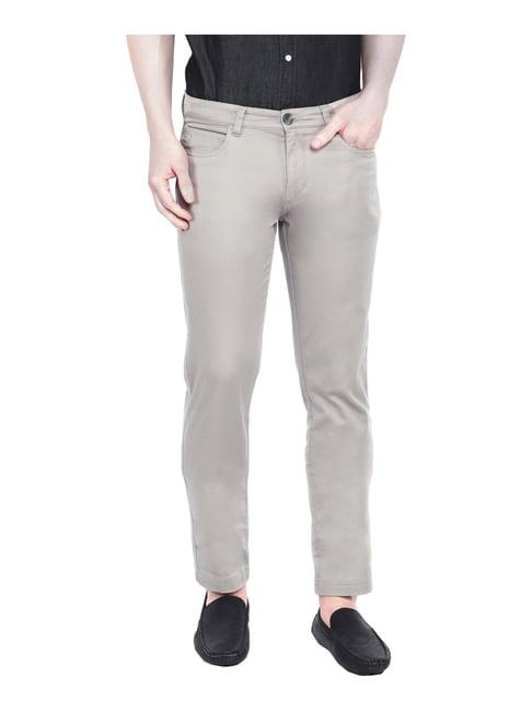 giordano grey cotton regular fit chinos