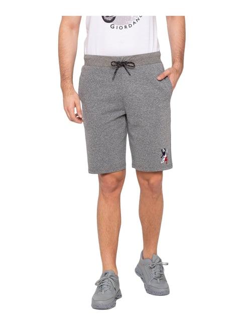 giordano grey cotton regular fit shorts