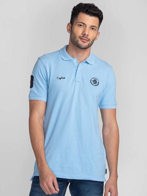 giordano light blue slim fit polo t-shirt