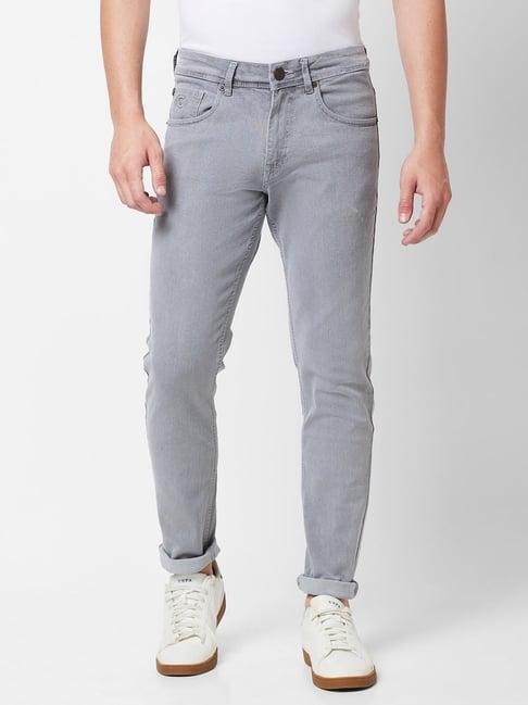 giordano light grey slim fit jeans