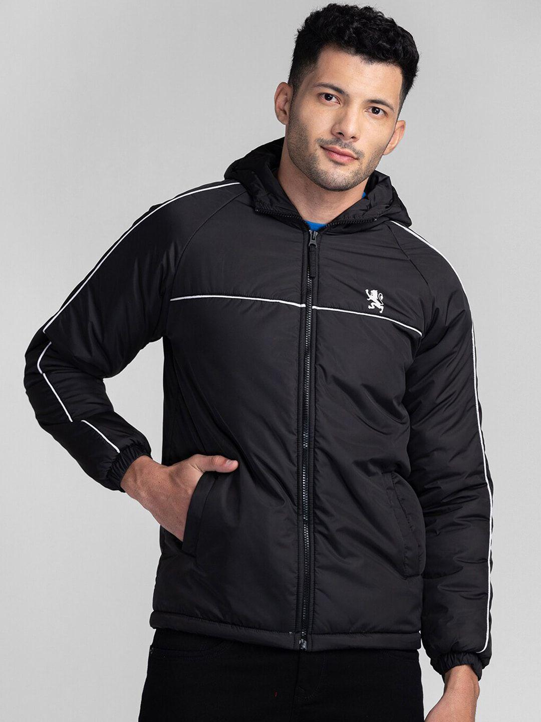 giordano men black colourblocked lightweight padded jacket