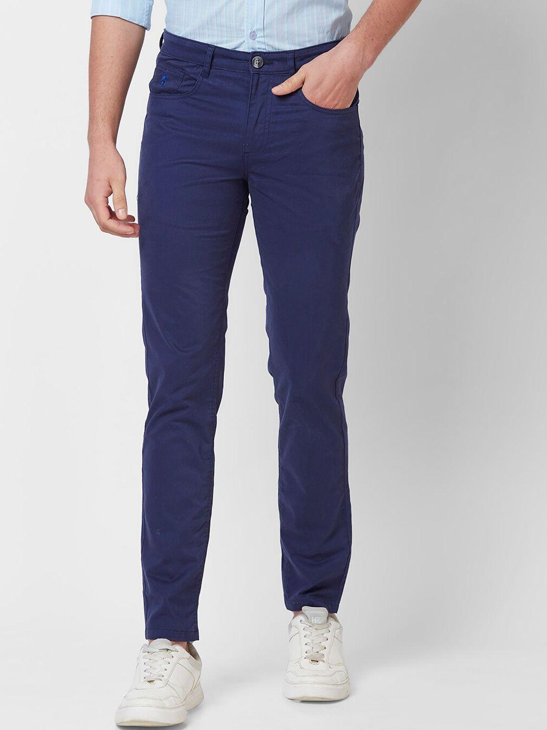 giordano men blue slim fit chinos trousers