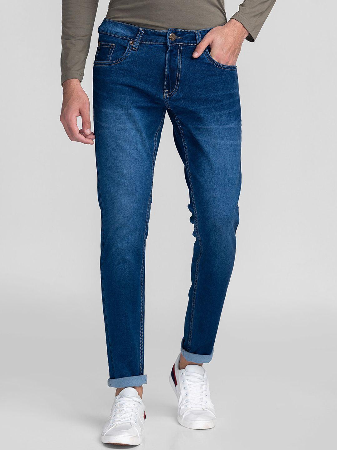 giordano men mid-rise classic slim fit light fade jeans