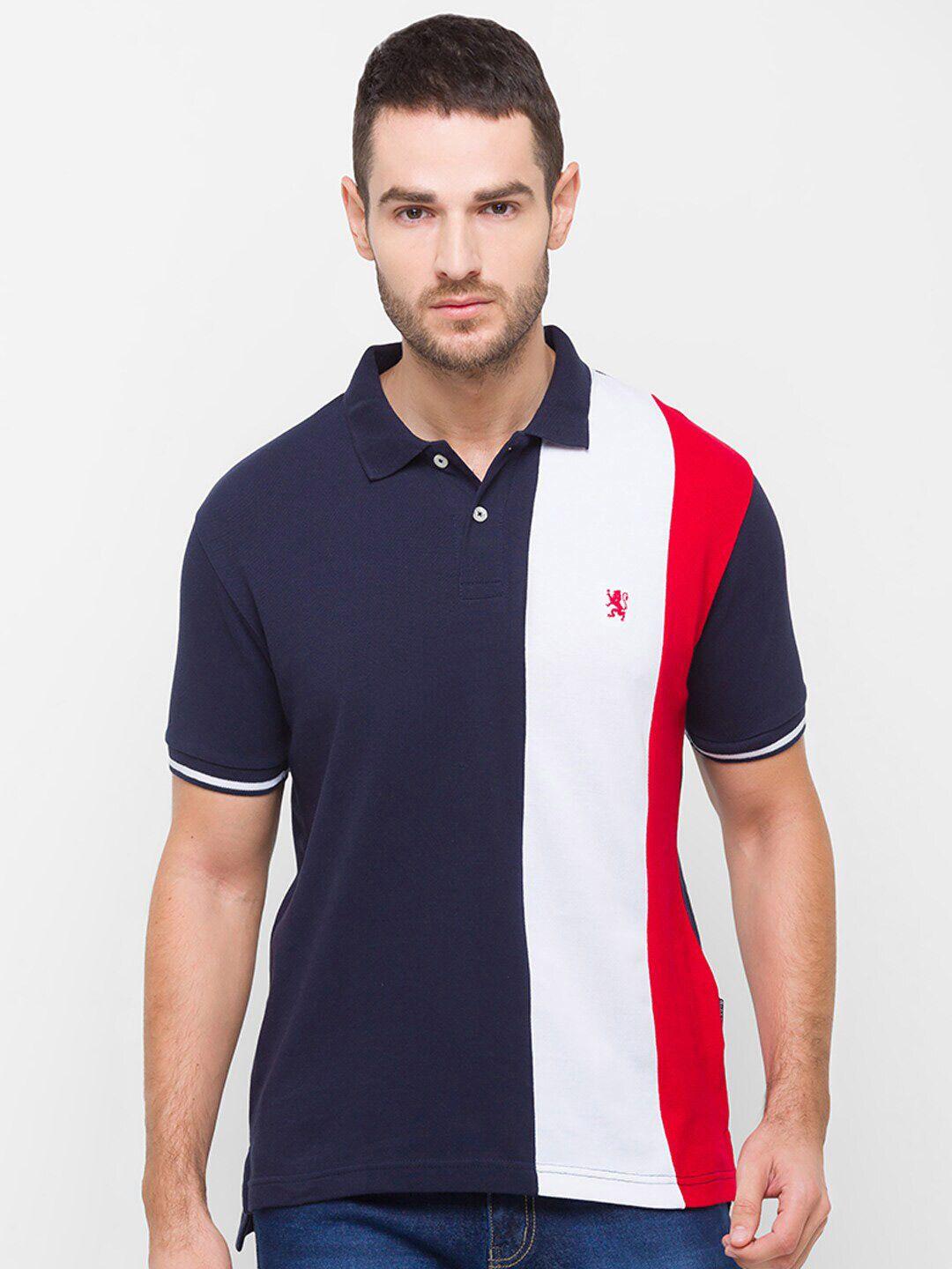 giordano men polo collar applique slim fit t-shirt