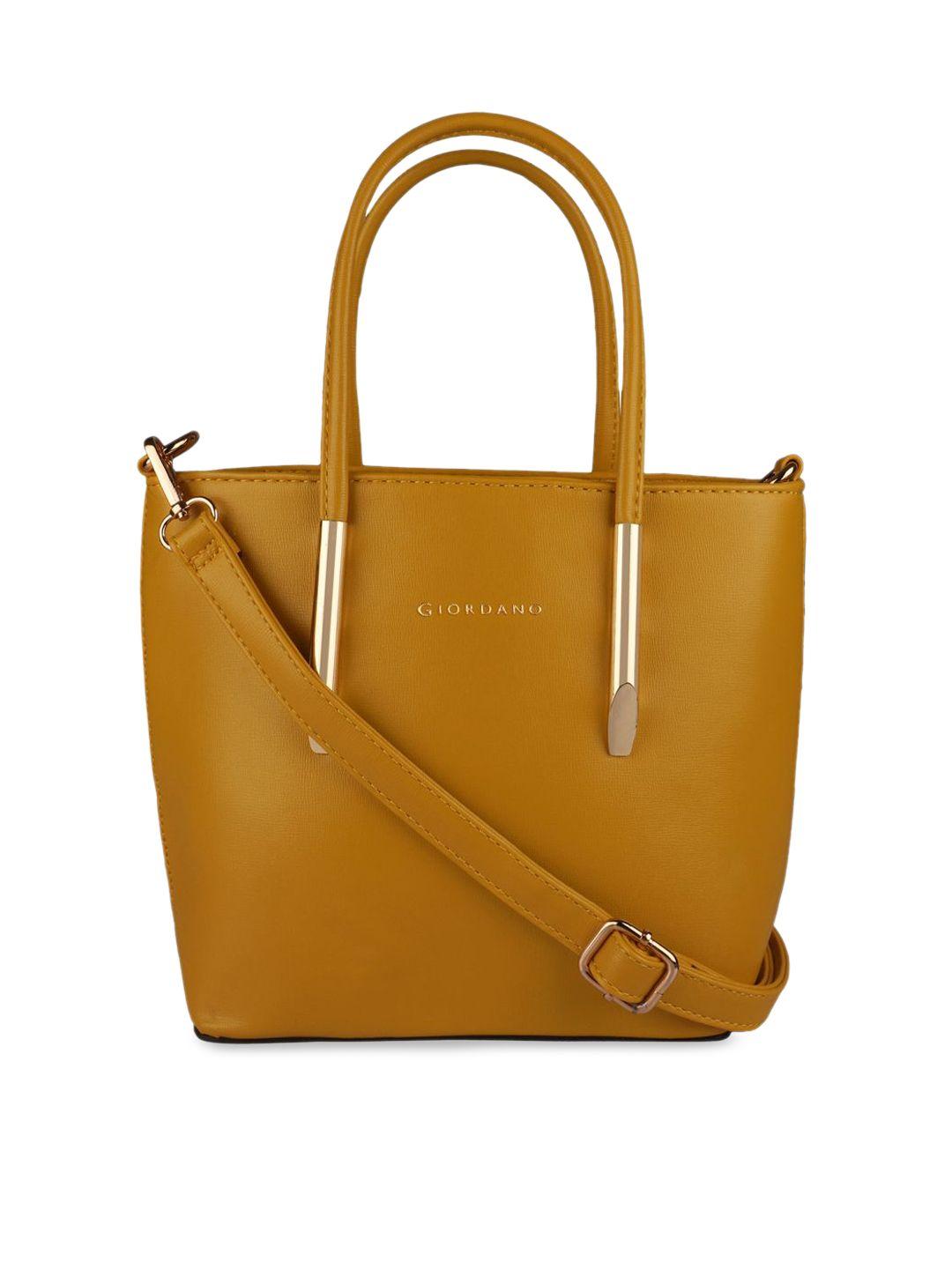 giordano mustard yellow solid shoulder bag