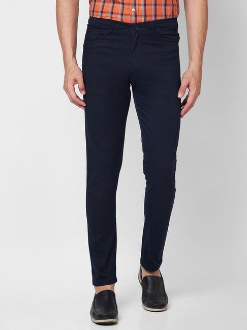 giordano navy blue regular fit chinos