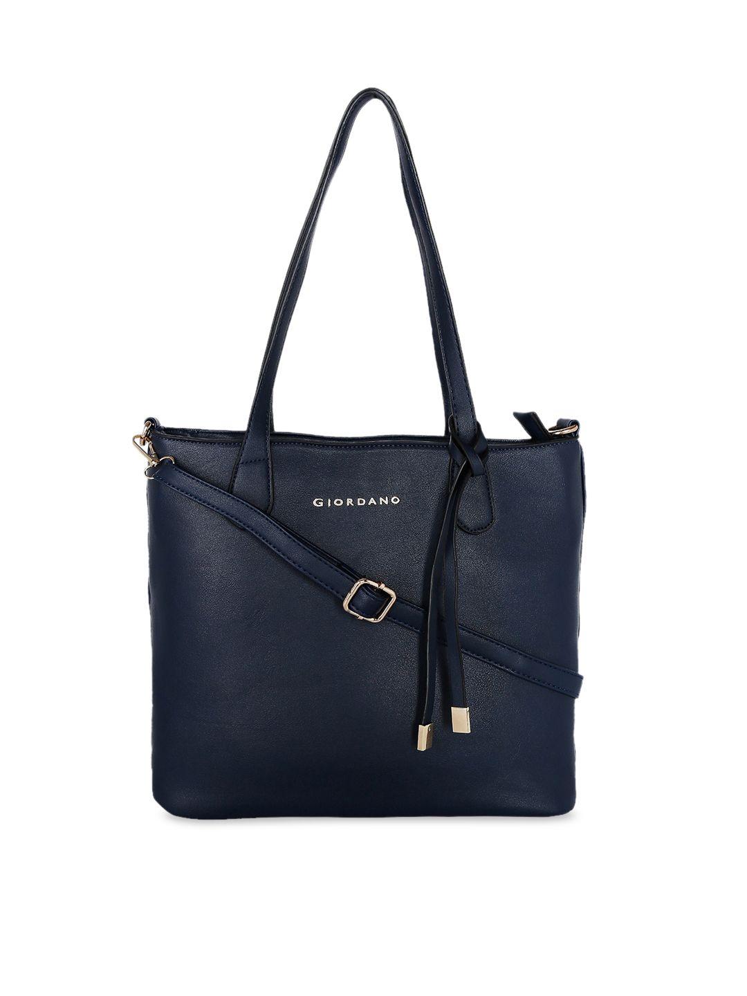 giordano navy blue solid shoulder bag