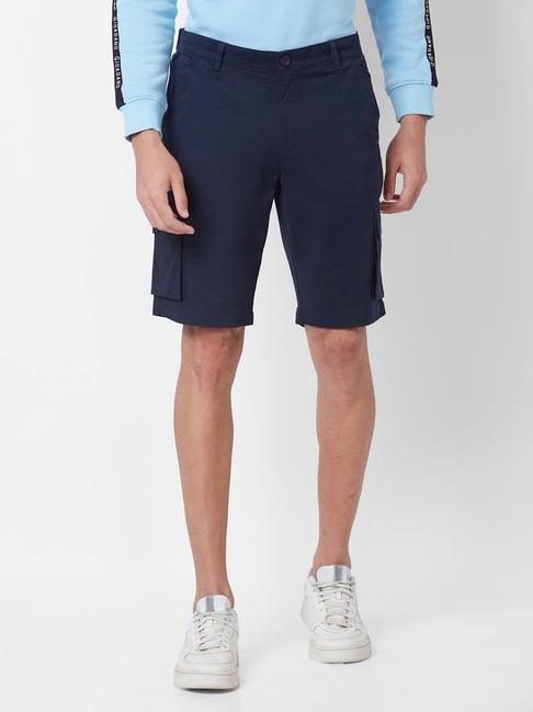 giordano navy regular fit cargo shorts