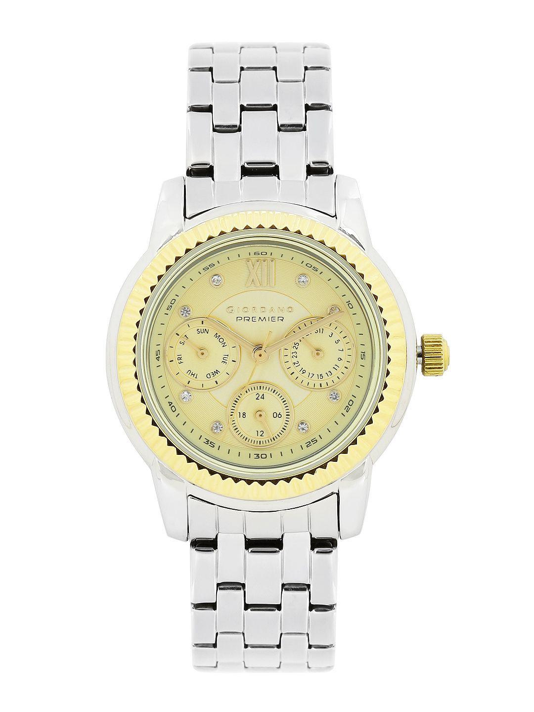 giordano premier women gold-toned dial watch p2045-11