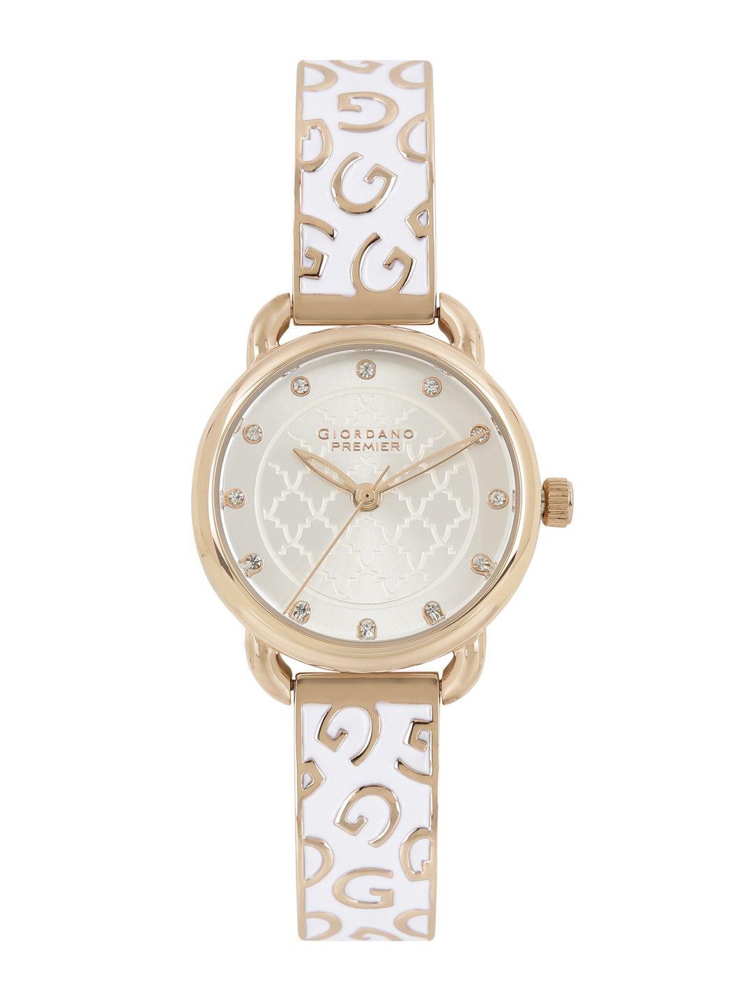 giordano premier women silver-toned dial watch p2050-55