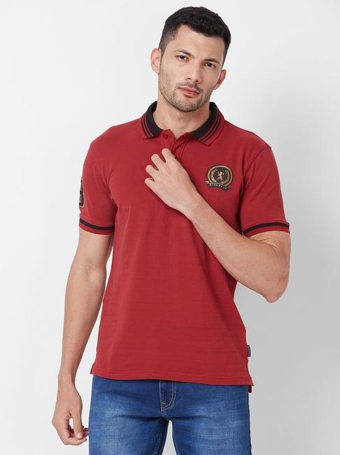 giordano red pear slim fit polo t-shirt