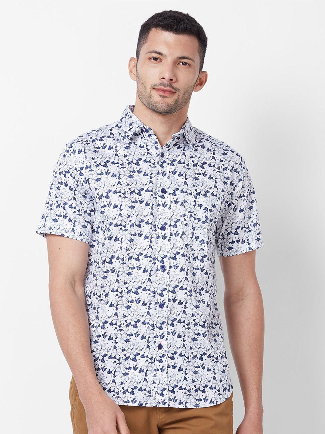 giordano slim fit floral printed pure cotton casual shirt