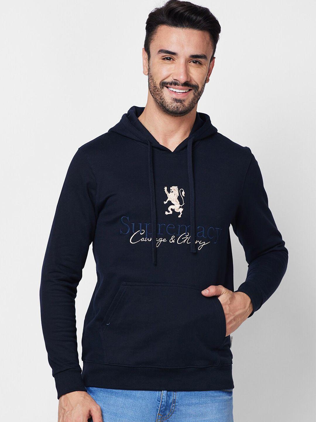 giordano typography printed hooded pure cotton pullover sweatshirt