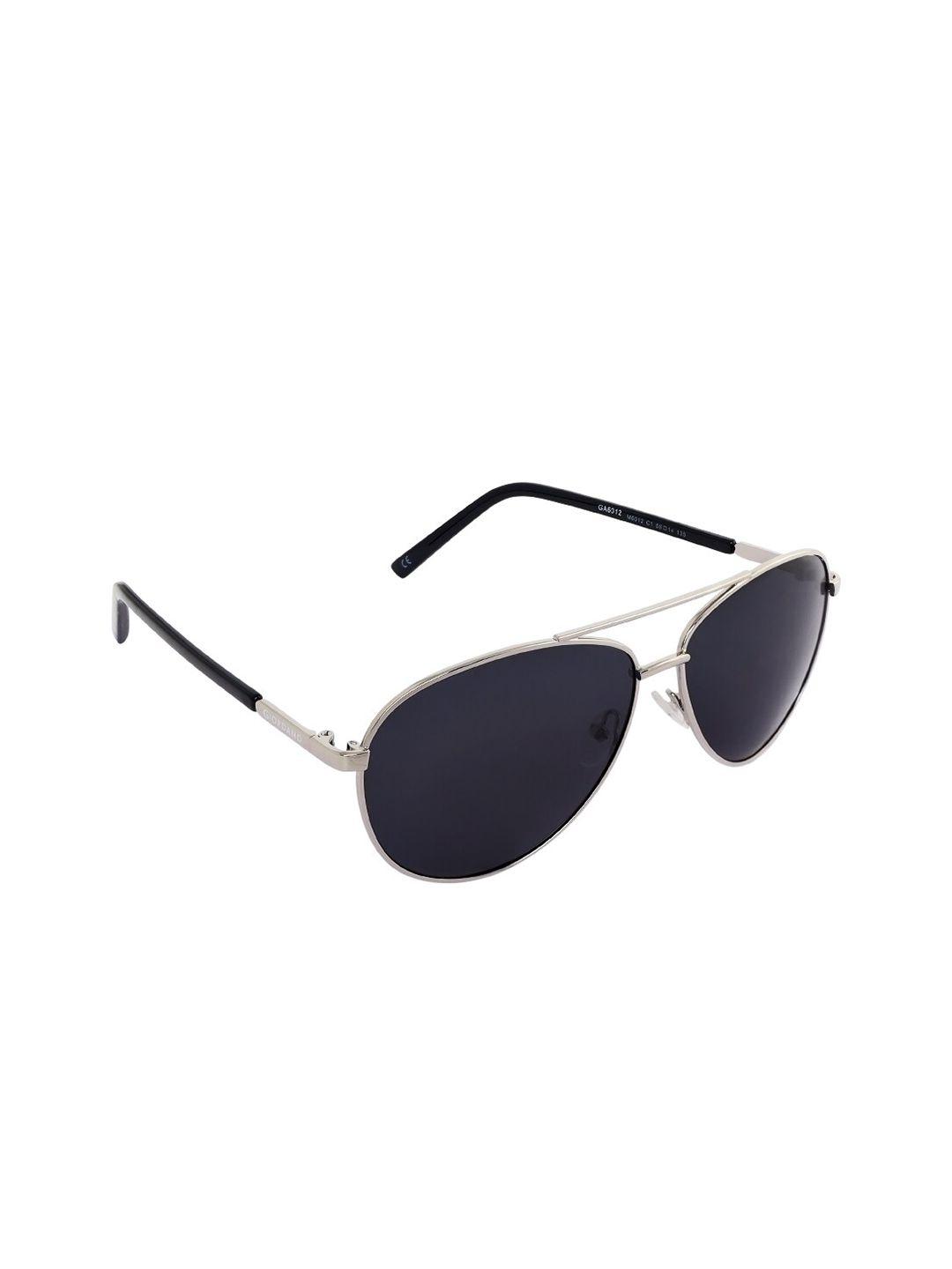 giordano unisex grey lens & silver-toned aviator sunglasses ga6012c01-smoke