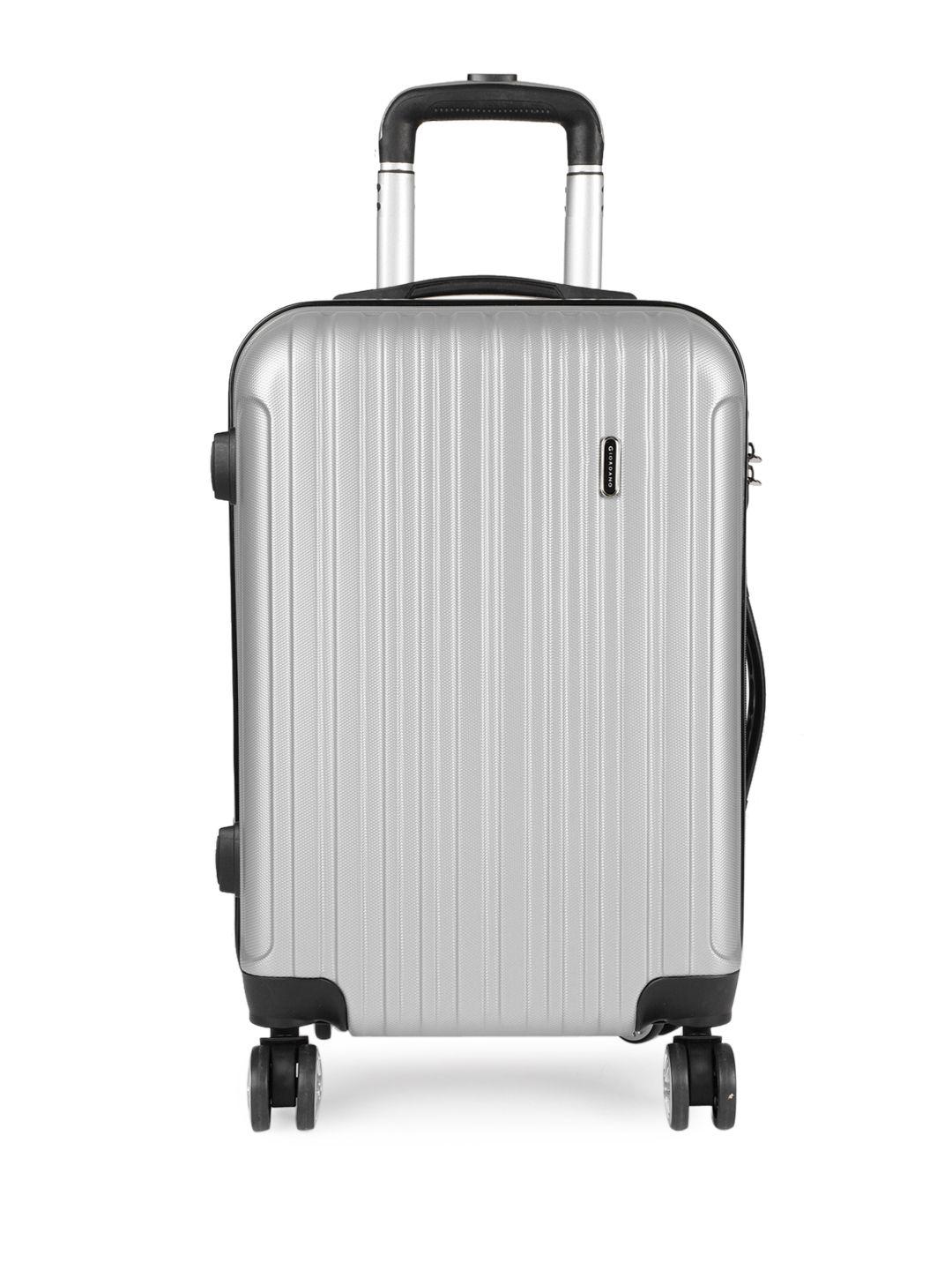 giordano unisex silver-toned cabin trolley suitcase