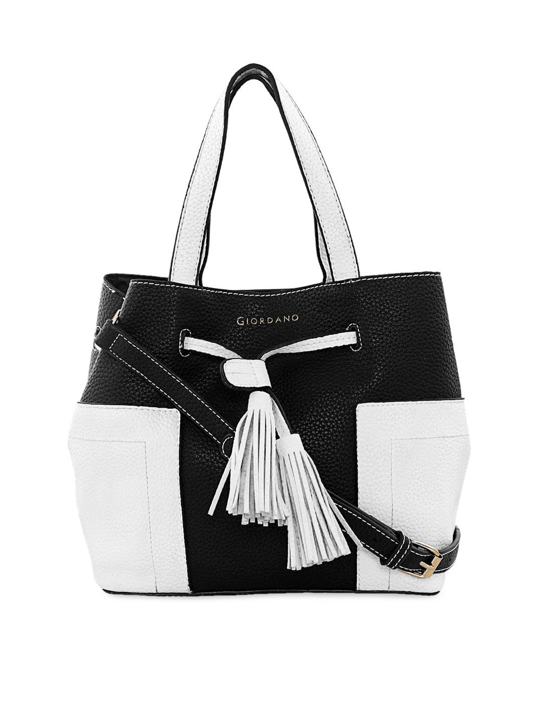 giordano white & black colourblocked shoulder bag