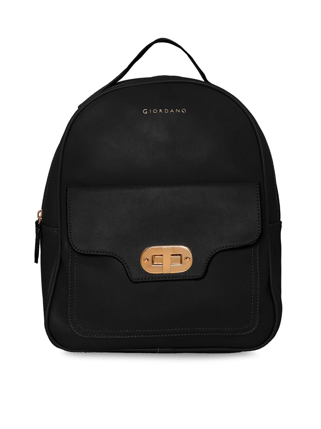 giordano women black solid backpack