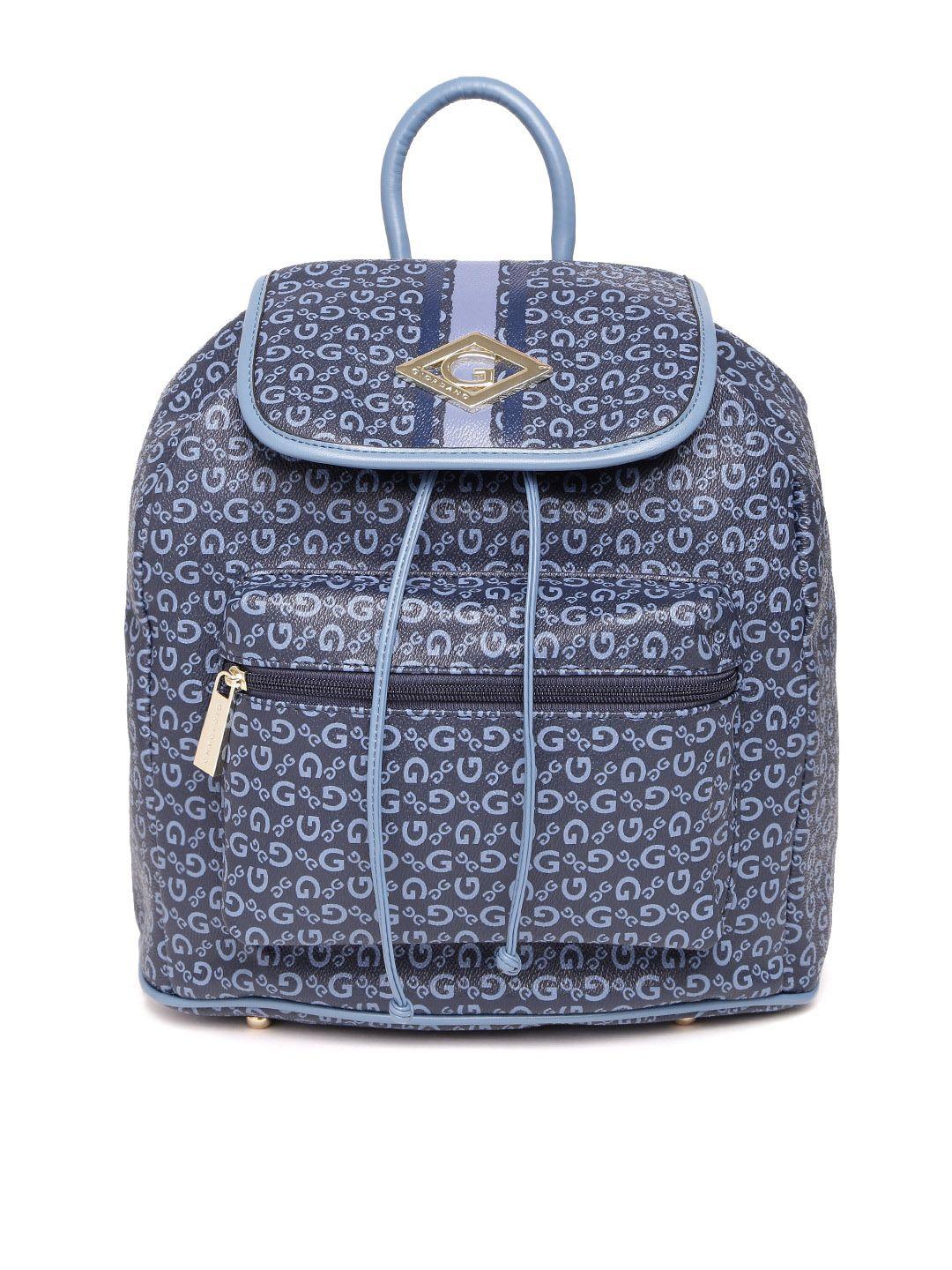 giordano women blue brand logo print backpack