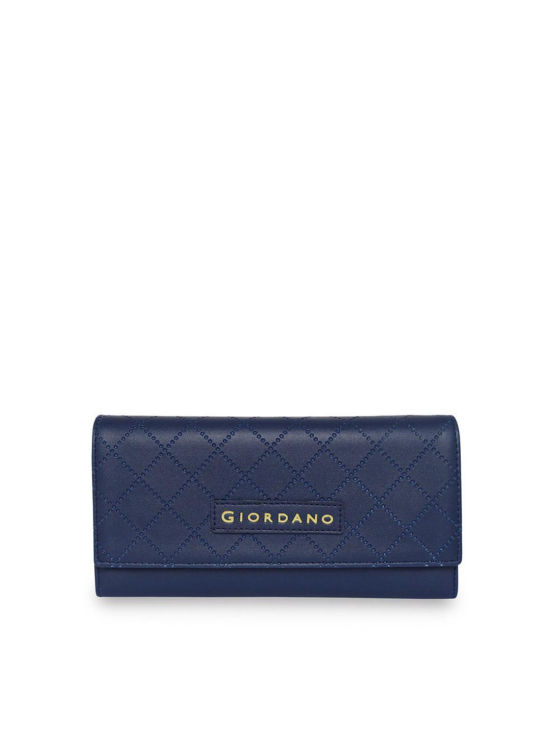 giordano women blue pu two fold wallet