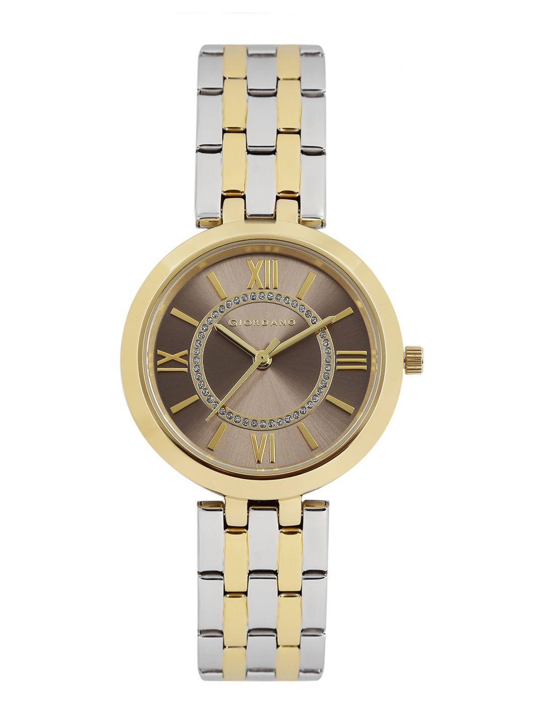 giordano women bronze-toned analogue watch 2820-55