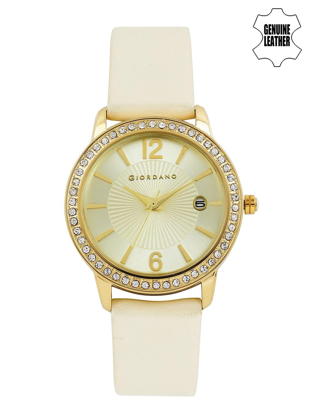 giordano women gold-toned dial watch 60055-03