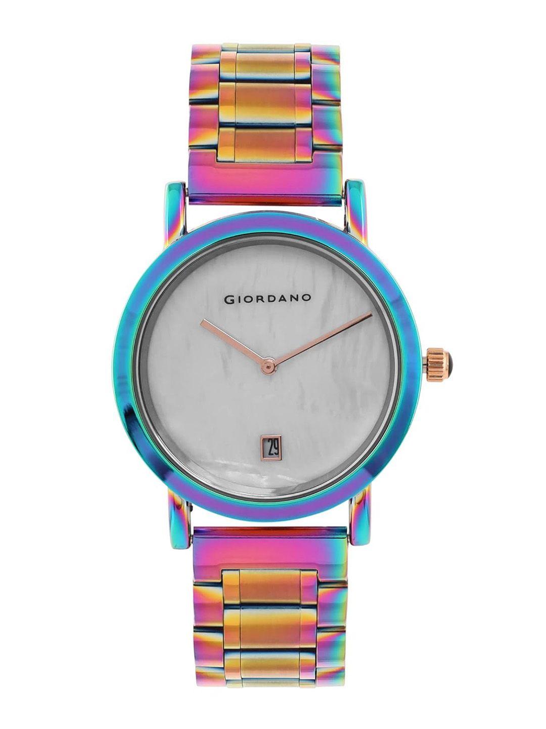 giordano women printed dial & straps analogue watch gz-60018-33
