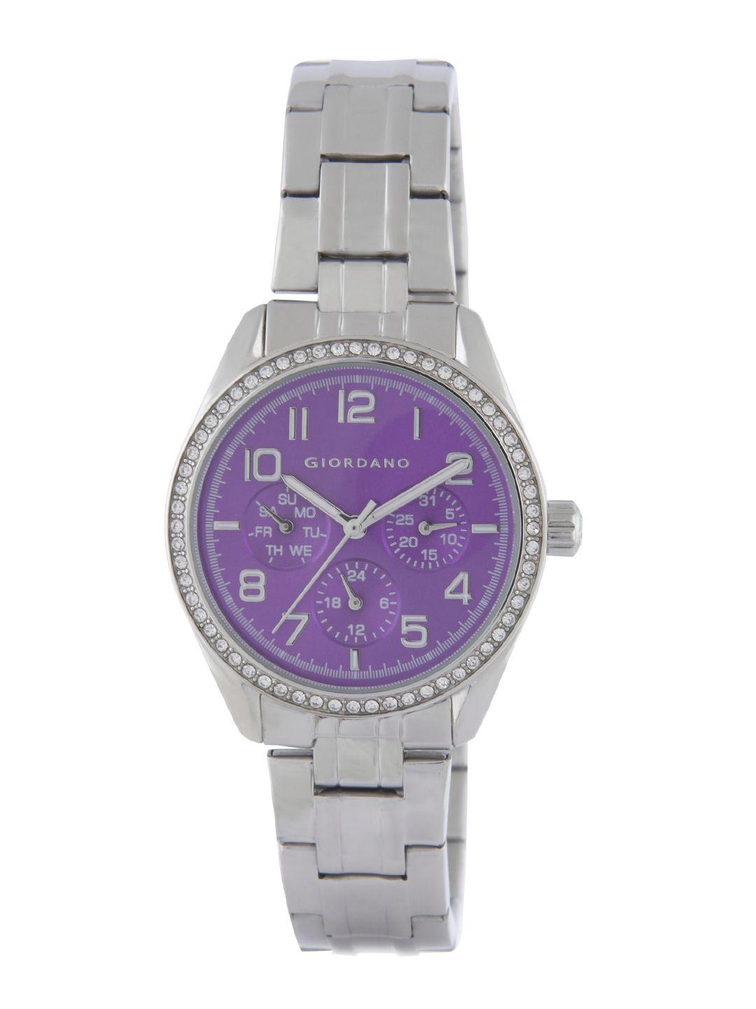 giordano women purple multifunction analogue watch 2880-22