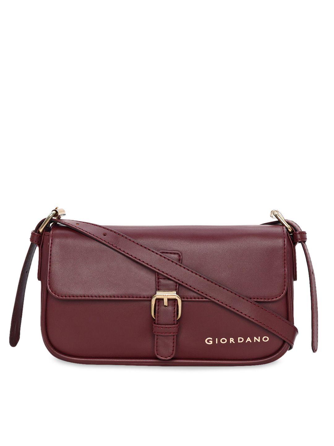 giordano women red pu structured sling bag