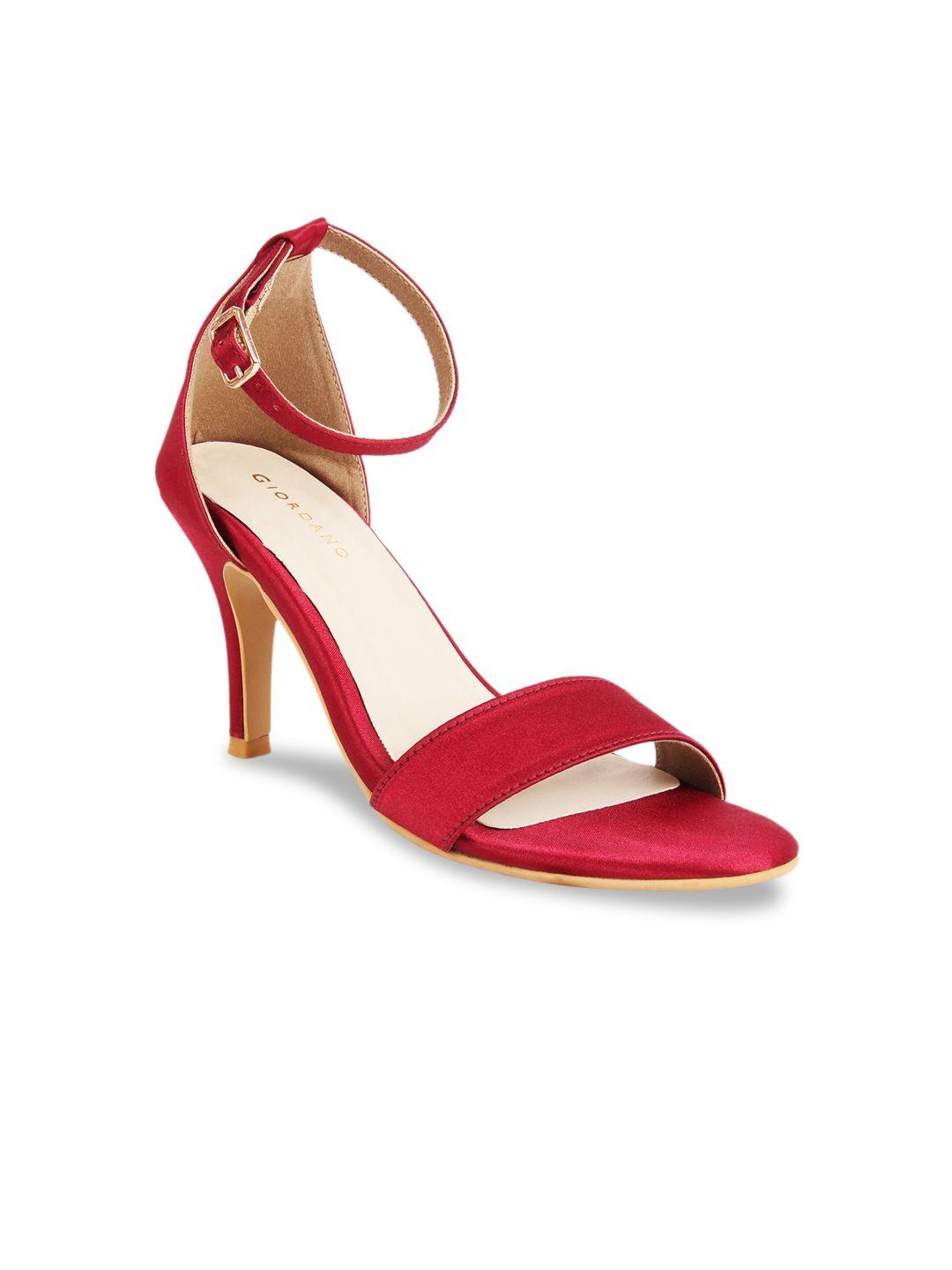 giordano women red solid heels