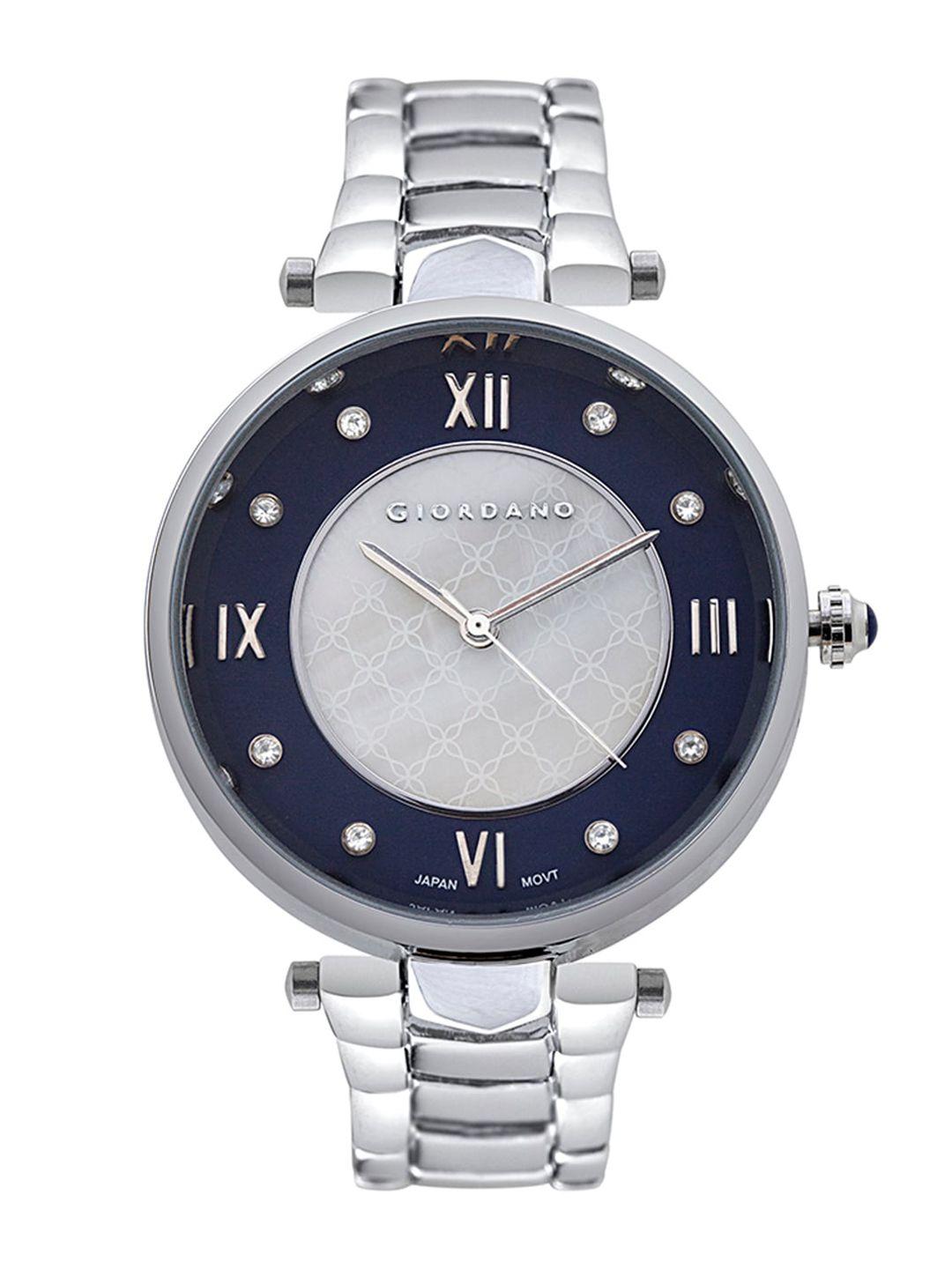 giordano women silver-toned analogue watch