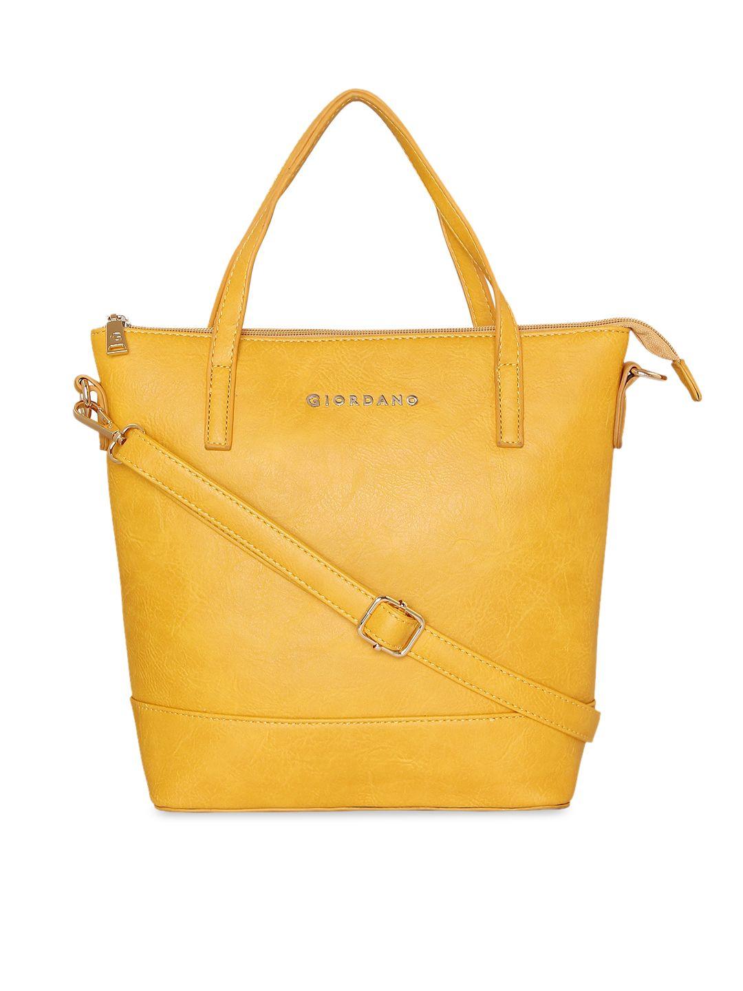 giordano yellow solid tote bag
